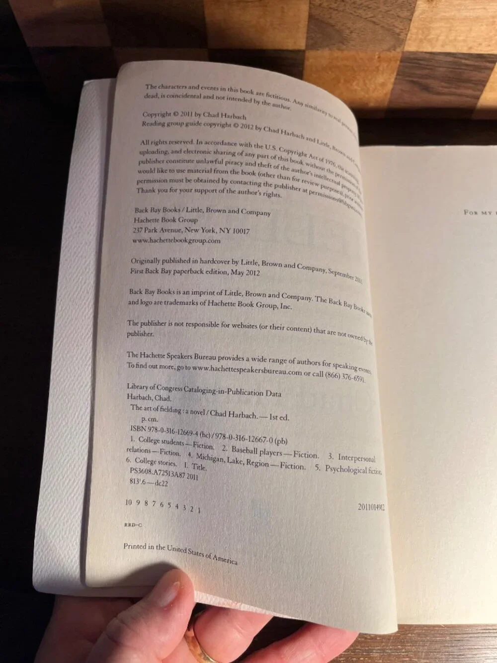 The Art of Fielding Chad Harbach A1172